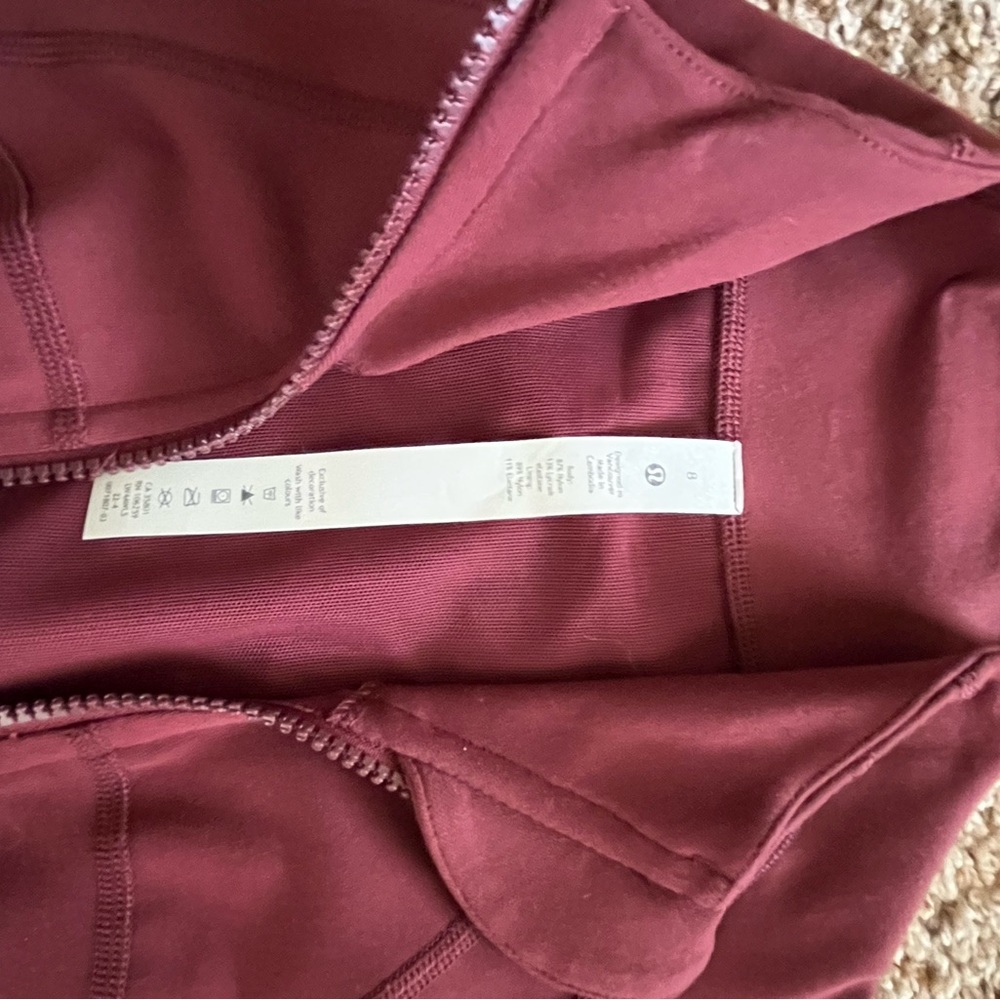 Lululemon Athletica Red Athletic Jacket with Zipper Closure